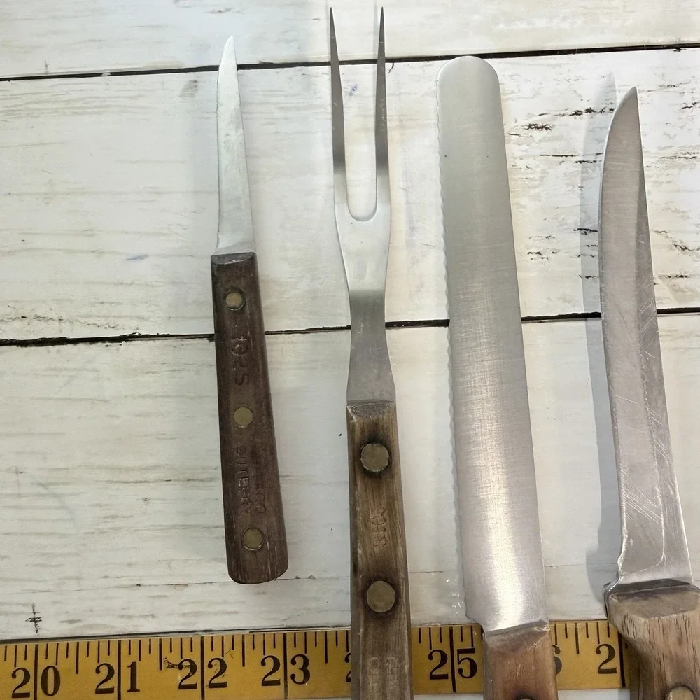 Vintage Chicago Cutlery Kitchen Knife Set of 12 Knives Block W/ Extra